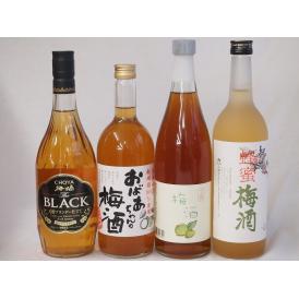 豪華梅酒4本セット(おばあちゃんの梅酒 文蔵梅酒(熊本) 芳醇ブランデー仕立チョーヤ梅酒 蜂蜜梅酒(