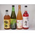 豪華梅酒4本セット(芋焼酎仕込五代梅酒(鹿児島) 宇治玉露梅酒(京都) 高千穂産梅使用熟成梅酒 赤し