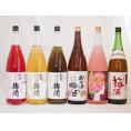 贅沢梅酒6本セット(おばあちゃんの梅酒 ローズ梅酒(愛知) 青梅使用小正の梅酒(鹿児島) 赤しそ赤い