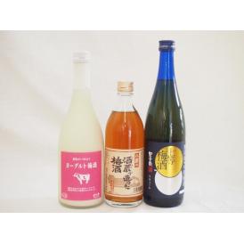 梅酒のみ比べ3本セット(ヨーグルト梅酒(福岡) 八鹿の酒蔵で造った梅酒(大分) 無添加上等梅酒(鹿児