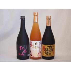 梅酒3本セット(古酒仕込み梅酒 紅南高梅酒20度(和歌山) 高千穂産梅使用熟成梅酒) 720ml×3