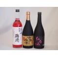 贅沢梅酒3本セット(古酒仕込み梅酒 紅南高梅酒20度(和歌山) 赤しそ赤い梅酒(和歌山)) 720m
