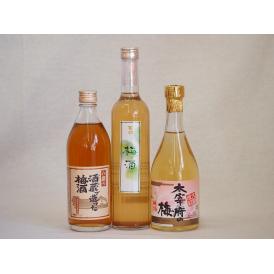 果物梅酒3本セット(大宰府の梅酒(福岡) 八鹿の酒蔵で造った梅酒(大分) 百助梅酒(大分)) 500