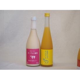 果物梅酒2本セット(ヨーグルト梅酒(福岡) 馬路村のゆず梅酒) 720ml×1本 500ml×1本
