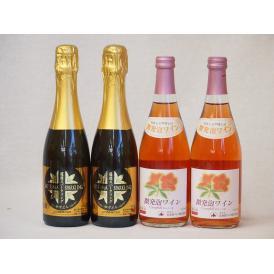 日本酒スパークリング飲み比べ4本セット(山元酒造 薩摩スパークリングゆずどん(鹿児島県) おたる微発
