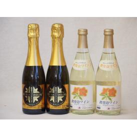 日本酒スパークリング飲み比べ4本セット(山元酒造 薩摩スパークリングゆずどん(鹿児島県) おたる微発