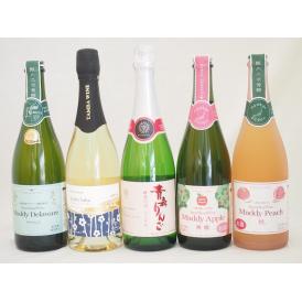 果物スパークリングワイン5本セット(マディ 山梨県産デラウェアぶどう100% ほんのり甘さalc9%