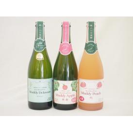 果物スパークリングワイン3本セット(マディ 山梨県産デラウェアぶどう100% ほんのり甘さalc9%