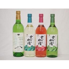 山梨県産100％ワイン4本セット(山梨県産甲州種ぶどう白ワイン(やわらかな辛口) 実りの収穫 勝沼ワインバ