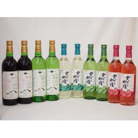 山梨県産100％ワイン10本セット(山梨県産マスカット・ベーリーA赤ワイン(中重口) 山梨県産