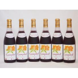 6本セット(北海道産キャンベルアーリ赤ワイン プレミアムキャンベル甘口) 720ml×6本