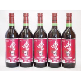 5本セット(北海道産100%赤ワイン 生葡萄酒 山ぶどう alc.10%やや甘口) 720ml×5本