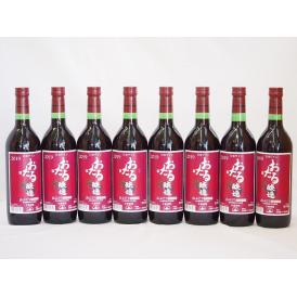 8本セット(北海道産100%赤ワイン 生葡萄酒 山ぶどう alc.10%やや甘口) 720ml×8本