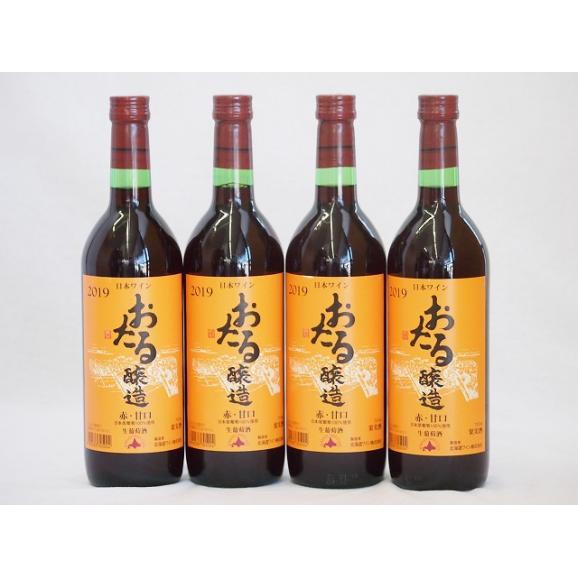 新発売の 4本セット(北海道産100%赤ワイン 720ml×4 alc.10%甘口) 生葡萄酒 ワイン