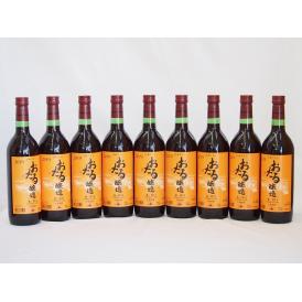 9本セット(北海道産100%赤ワイン 生葡萄酒  alc.10%甘口) 720ml×9本