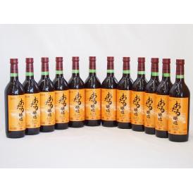 12本セット(北海道産100%赤ワイン 生葡萄酒  alc.10%甘口) 720ml×12本