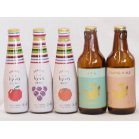クラフトビールとリキュール5本セット(ヒュヴァ リンゴサワーalc.5% ヒュヴァ 巨峰サワーalc
