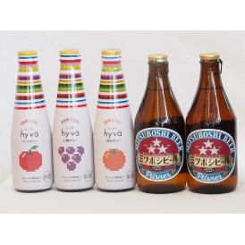クラフトビールとリキュール5本セット(ヒュヴァ リンゴサワーalc.5% ヒュヴァ 巨峰サワーalc