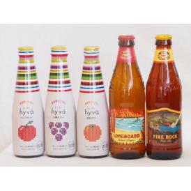 クラフトビールとリキュール5本セット(ヒュヴァ リンゴサワーalc.5% ヒュヴァ 巨峰サワーalc