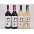有機ワイン4本セット(コンコード種赤ワインやや甘口 ナイアガラ種白ワインやや甘口) 720ml×4本