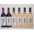 有機ワイン6本セット(コンコード種赤ワインやや甘口 ナイアガラ種白ワインやや甘口) 720ml×6本