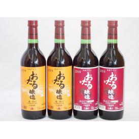 おたる甘口ワイン4本セット(赤ワイン生葡萄酒 甘口 赤ワイン生葡萄酒 山ぶどうやや甘口) 720ml
