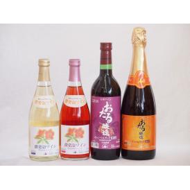 おたるワイン4本セット(キャンベルアーリ赤ワイン生葡萄酒 辛口 キャンベルスパークリング赤ワインやや
