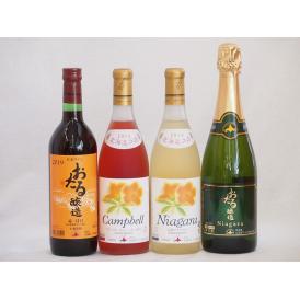 おたるワイン4本セット(ナイアガラスパークリング白ワインやや甘口 プレミアムキャンベルロゼワイン甘口