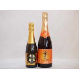 スパークリング飲み比べ2本セット(薩摩スパークリングゆずどん キャンベルスパークリング赤ワインやや甘