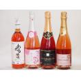 鮮やかなロゼワイン4本セット(山梨県産マスカット・ベーリーA 酵母の泡やや辛口 信州産塩尻コンコード