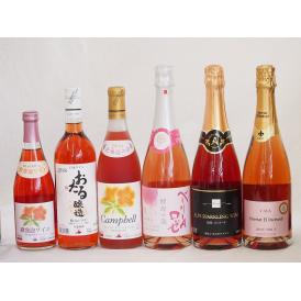 鮮やかなロゼワイン6本セット(山梨県産マスカット・ベーリーA 酵母の泡やや辛口 信州産塩尻コンコード