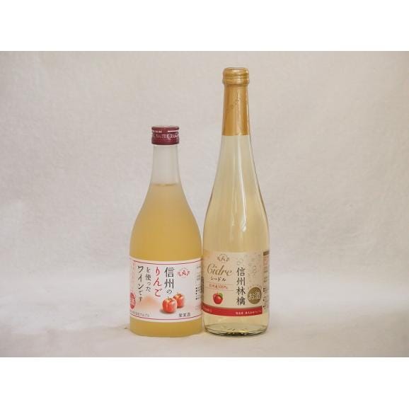 国産りんご酒2本セット(信州林檎シードル 信州のりんごワイン) 500ml×2本01