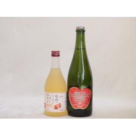 国産りんご酒2本セット(余市産りんご北海道シードル 信州のりんごワイン) 750ml×1本 500m