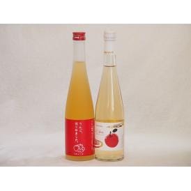 国産りんご酒2本セット(青森弘前市産シードル りんごはじめましたりんご梅酒) 500ml×2本