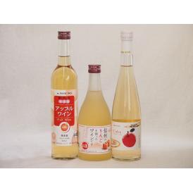 りんご酒3本セット(青森弘前市産シードル アップルワイン 信州のりんごワイン) 500ml×3本