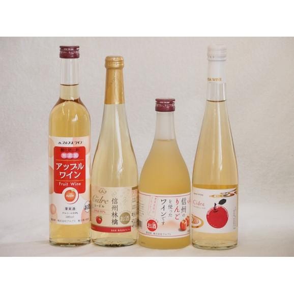 りんご酒4本セット(青森弘前市産シードル 信州林檎シードル アップルワイン 信州のりんごワイン) 501