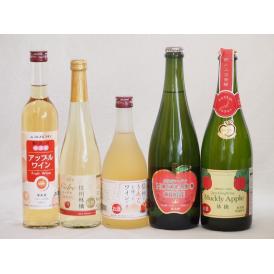 りんご酒5本セット(余市産りんご北海道シードル 信州林檎シードル アップルワイン 信州のりんごワイン
