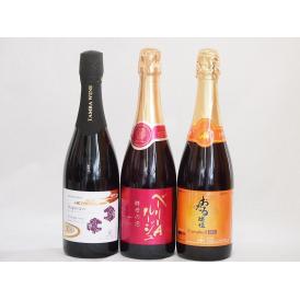 甘口スパークリング赤ワイン3本セット(おたる醸造 スパークリング赤 キャンベルアーリ 甘口 山梨県マ