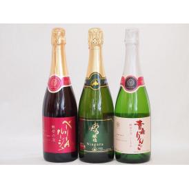 国産スパークリングワイン3本セット(おたる醸造 ナイアガラスパークリング白やや甘口 山梨県マスカット