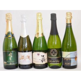 スパークリング赤ワイン5本セット(おたる醸造 ナイアガラスパークリング白やや甘口 天使のアスティ ス