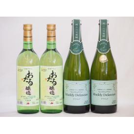デラウェア4本セット(おたる醸造 デラウェア 生葡萄酒 やや甘口 マディ山梨県デラウェア やや甘口)