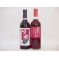 飲み比べおすすめ赤ワイン2本セット(山梨県マスカットベーリーA赤ワイン 有機赤ワイン コンコードあず