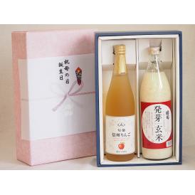 感謝の贈物ボックス ノンアルコール2本セット(信州りんご果汁100% 国菊甘酒発芽玄米アルコール0％
