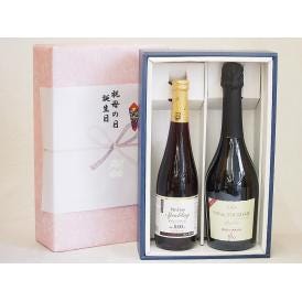 感謝の贈物ボックス ワイン蔵の有機ワインとノンアルコール2本セット(ヴァンフリースパークリング赤 ス