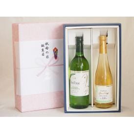 感謝の贈物ボックス 本格ノンアルコールワインと果物梅酒2本セット(ヴァンフリーノンアルコール白ワイン