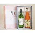 夏の贈り物お中元 感謝の贈物ボックス 本格ノンアルコールワインと果物梅酒2本セット(ヴァンフリーノンアルコール白ワイン