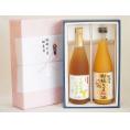 夏の贈り物お中元 感謝の贈物ボックス 果汁100％ジュースと果物梅酒2本セット(有機ナイアガラぶどう果汁100％ 5種