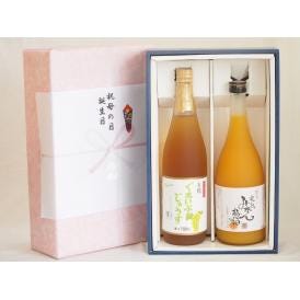 感謝の贈物ボックス 果汁100％ジュースと果物梅酒2本セット(有機ナイアガラぶどう果汁100％ 有田