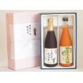 夏の贈り物お中元 感謝の贈物ボックス 果汁100％ジュースと果物梅酒2本セット(有機コンコードぶどう果汁100％ ７種