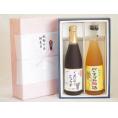 夏の贈り物お中元 感謝の贈物ボックス 果汁100％ジュースと果物梅酒2本セット(有機コンコードぶどう果汁100％ 沖縄